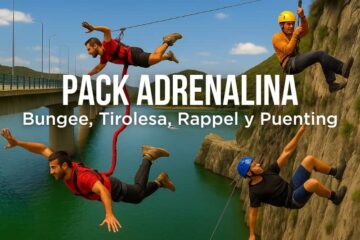 El Pack adrenalina incluye bungee, tirolesa, rappel y puenting