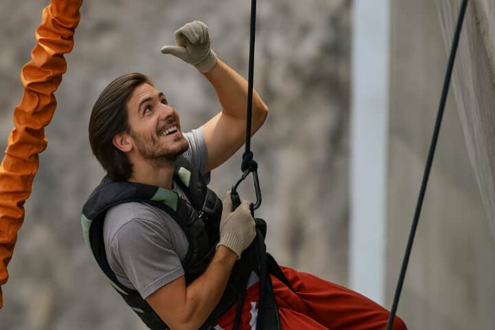 Rappel en Dique Cabra Corral