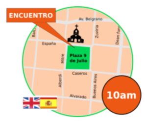 Punto de encuentro del free walking tour en Salta